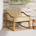 Outdoor-Sofagarnitur Massives Akazienholz und Textilene Natur