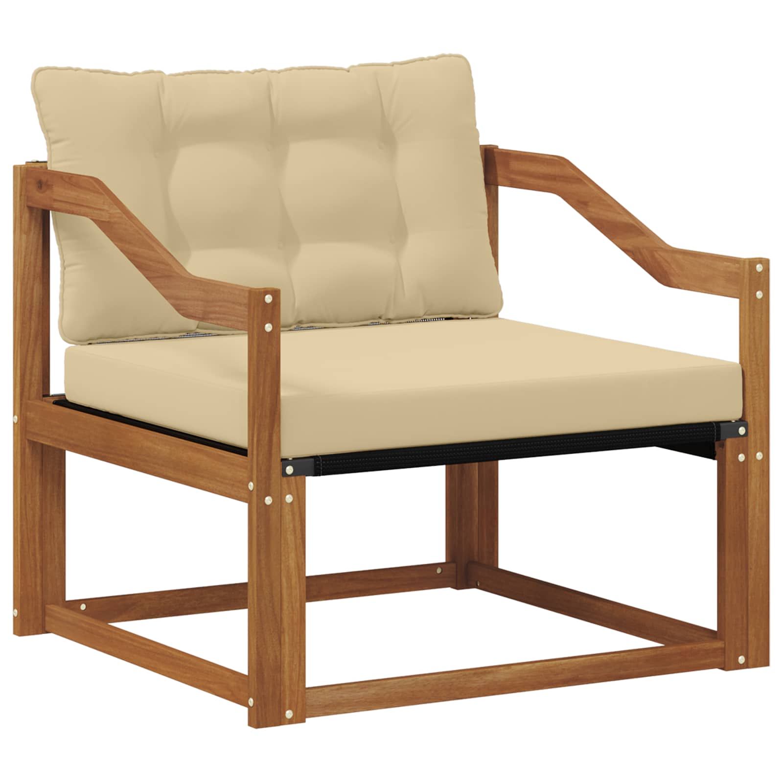 Outdoor-Sofagarnitur Massives Akazienholz und Textilene Natur