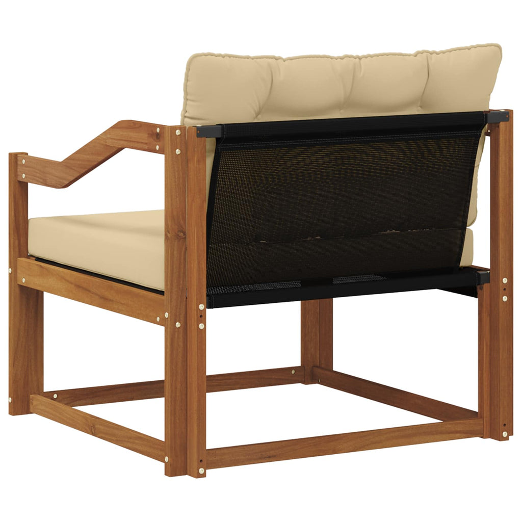 Outdoor-Sofagarnitur Massives Akazienholz und Textilene Natur