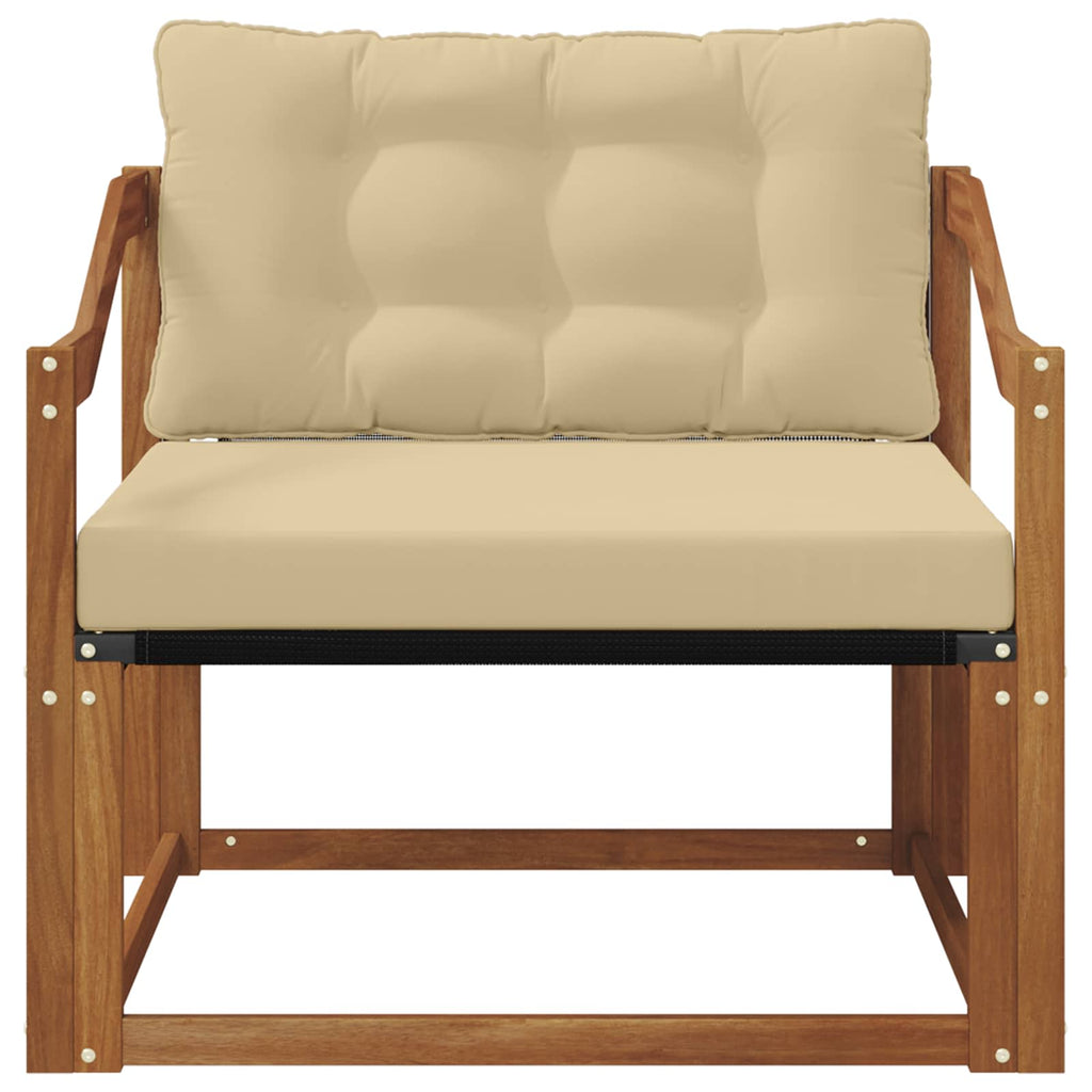 Outdoor-Sofagarnitur Massives Akazienholz und Textilene Natur