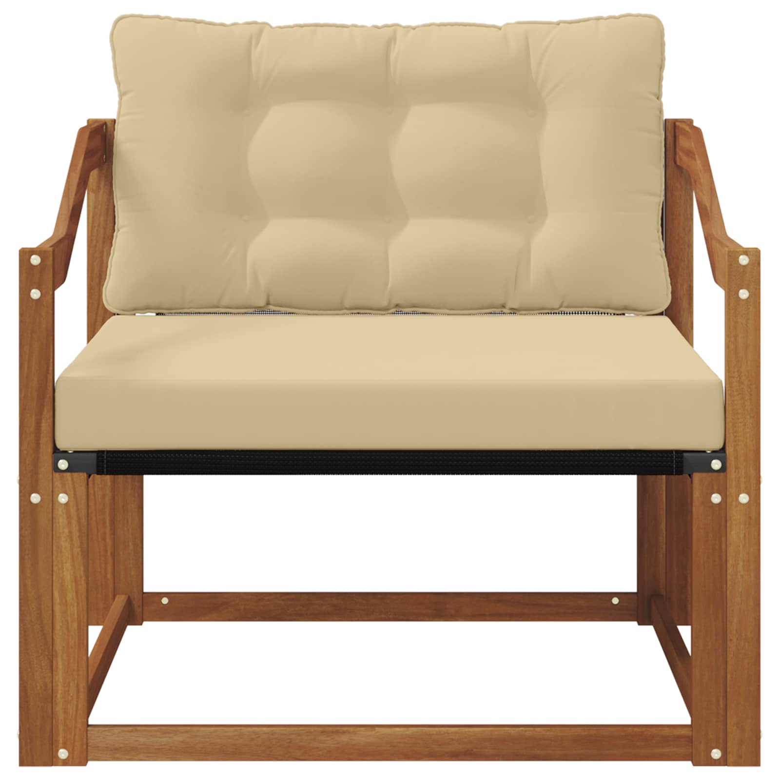 Outdoor-Sofagarnitur Massives Akazienholz und Textilene Natur