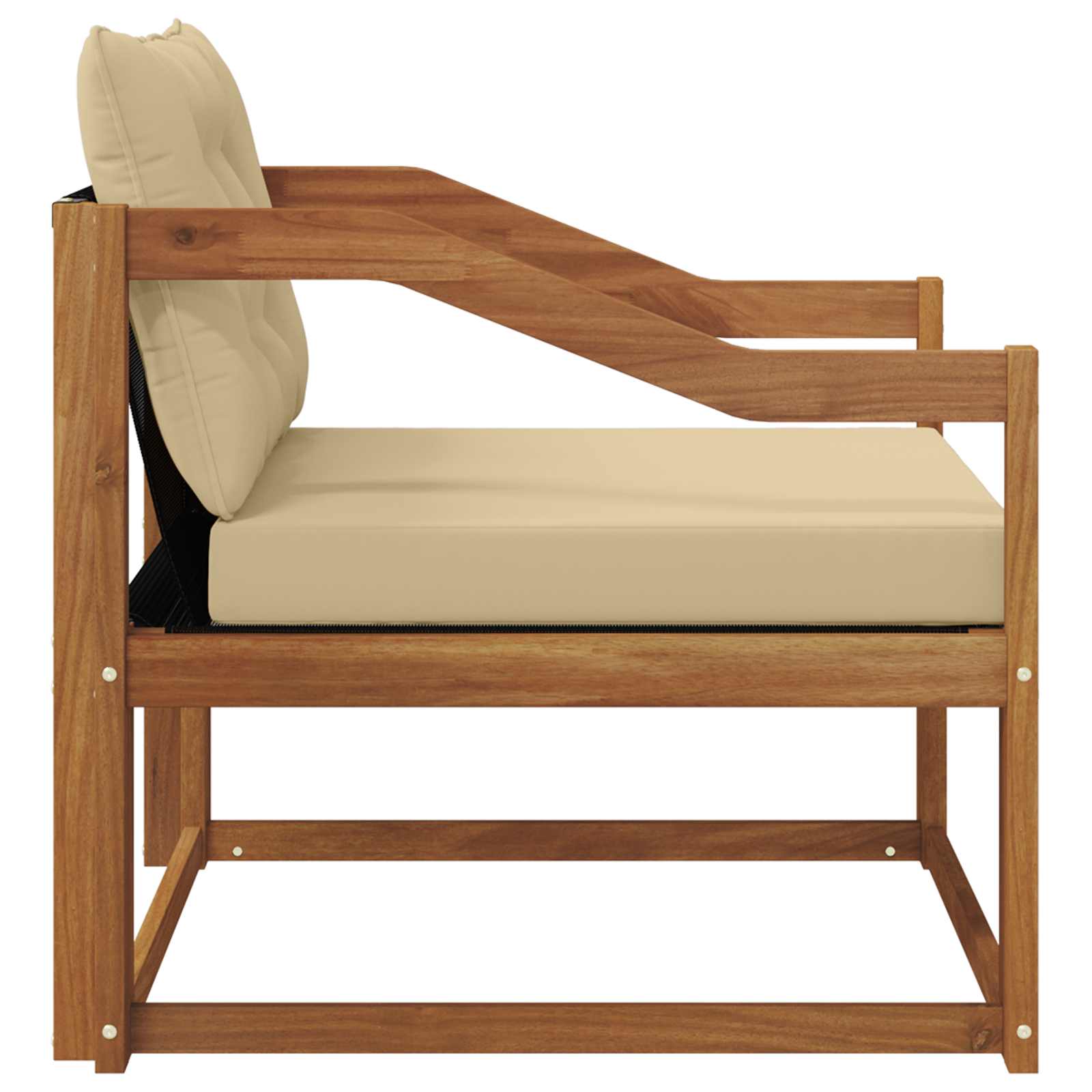Outdoor-Sofagarnitur Massives Akazienholz und Textilene Natur
