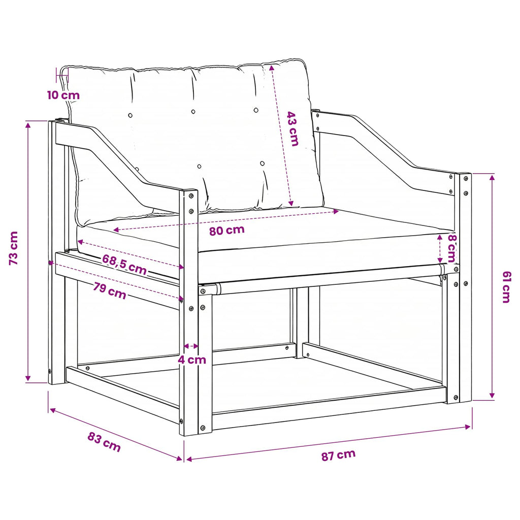 Outdoor-Sofagarnitur Massives Akazienholz und Textilene Natur