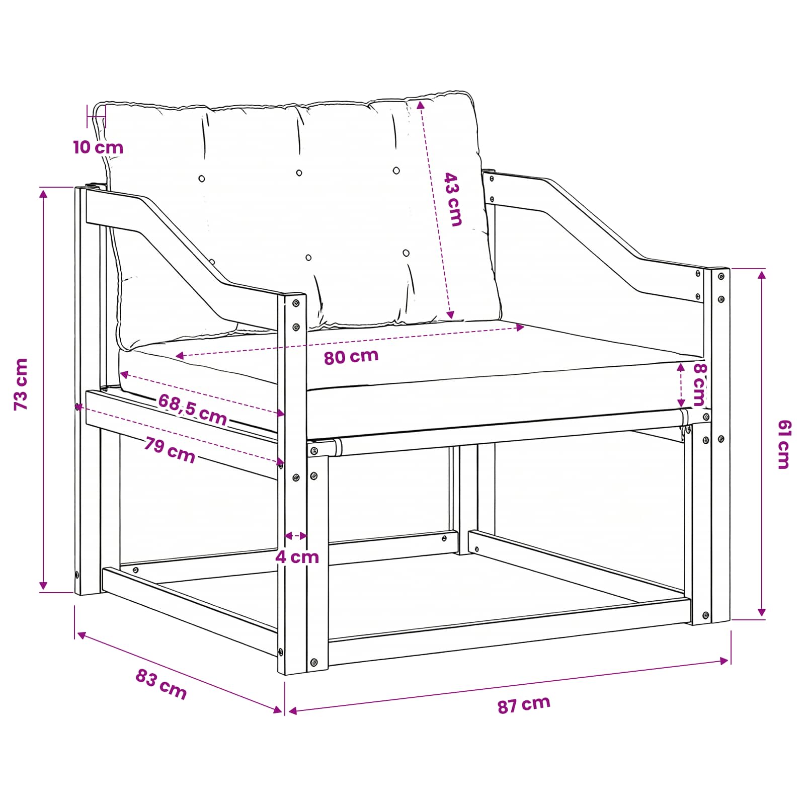 Outdoor-Sofagarnitur Massives Akazienholz und Textilene Natur