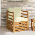 Outdoor-Sofa Massives Akazienholz und Polyester Natur