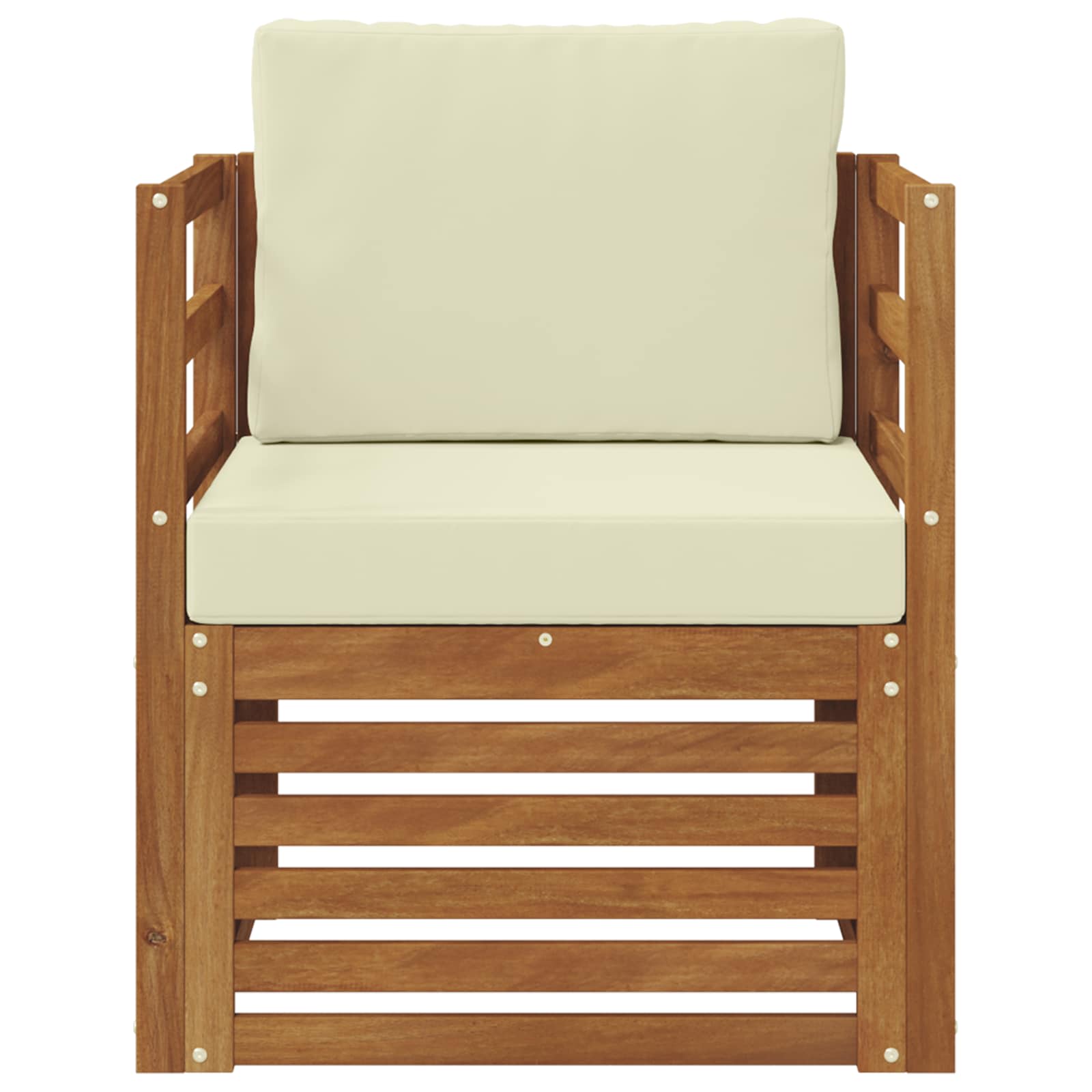 Outdoor-Sofa Massives Akazienholz und Polyester Natur