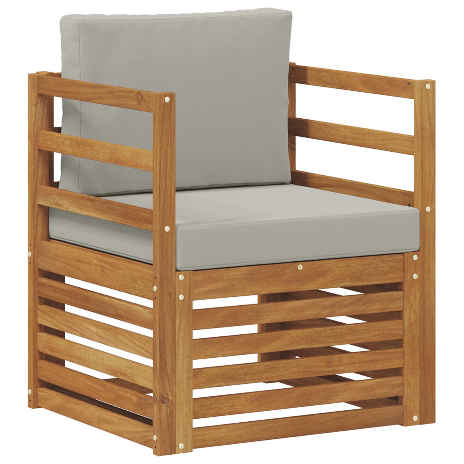 Outdoor-Sofa Massives Akazienholz und Polyester Natur