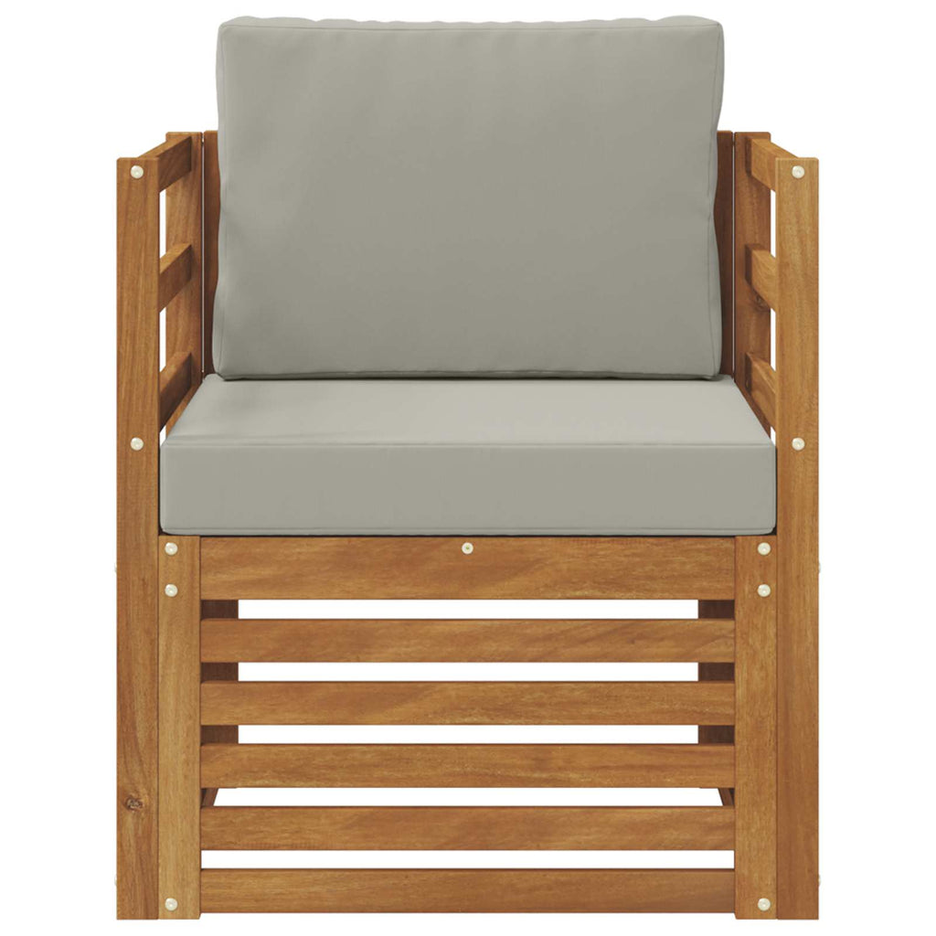 Outdoor-Sofa Massives Akazienholz und Polyester Natur