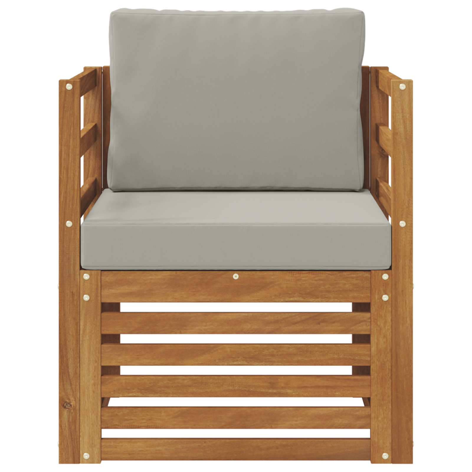Outdoor-Sofa Massives Akazienholz und Polyester Natur