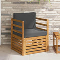 Outdoor-Sofa Massives Akazienholz und Polyester Natur
