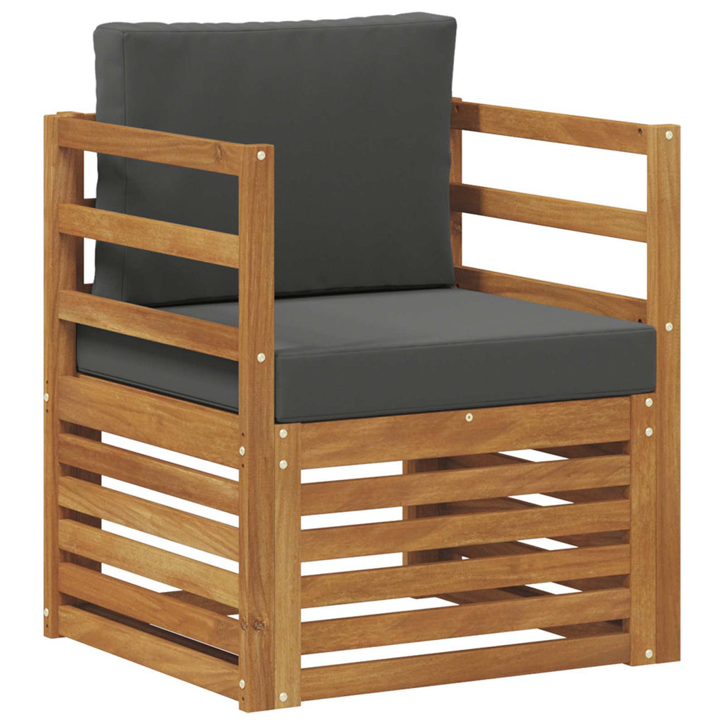 Outdoor-Sofa Massives Akazienholz und Polyester Natur