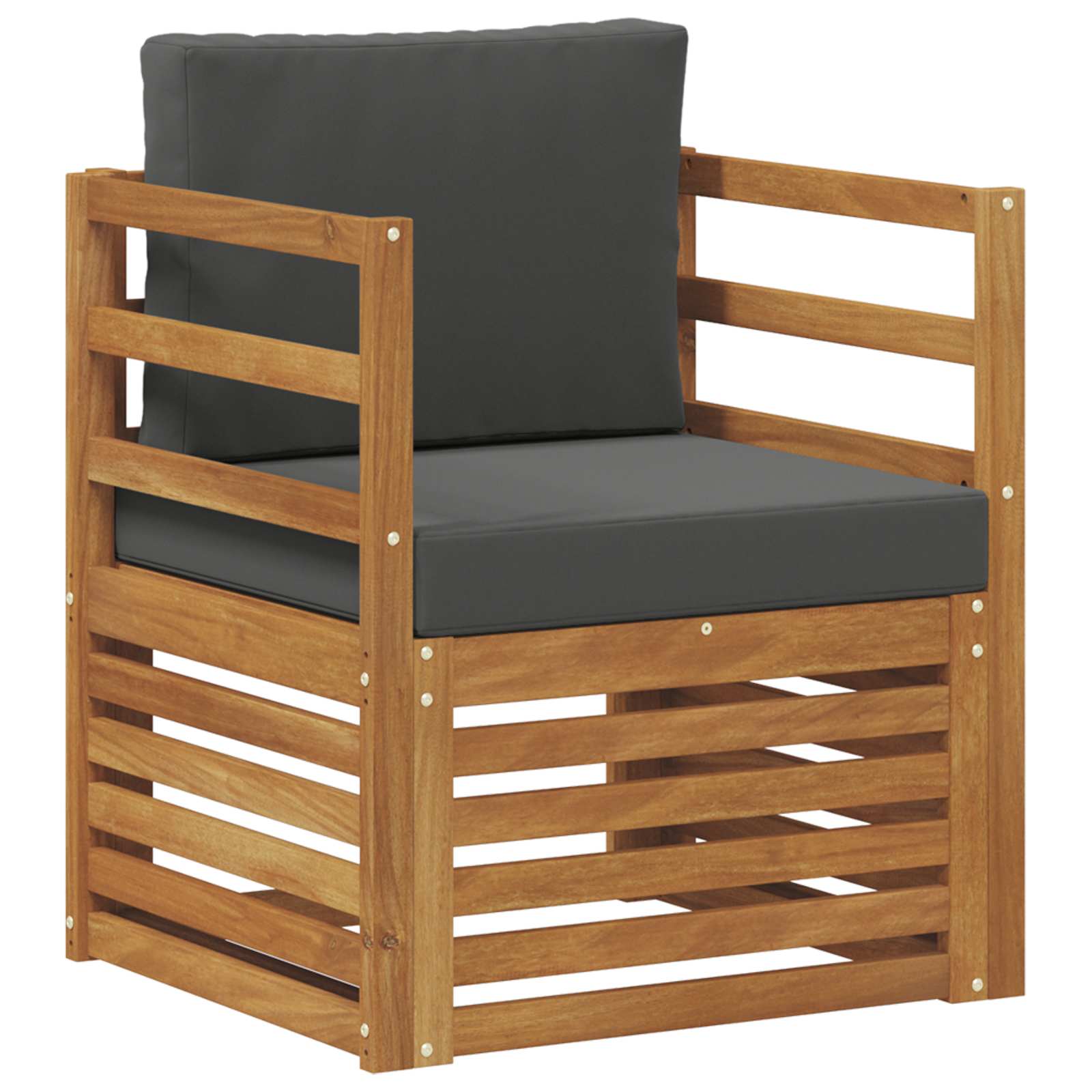 Outdoor-Sofa Massives Akazienholz und Polyester Natur