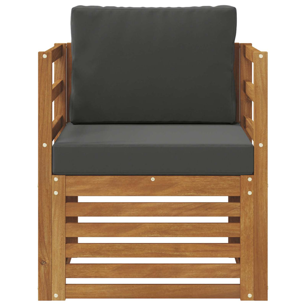 Outdoor-Sofa Massives Akazienholz und Polyester Natur