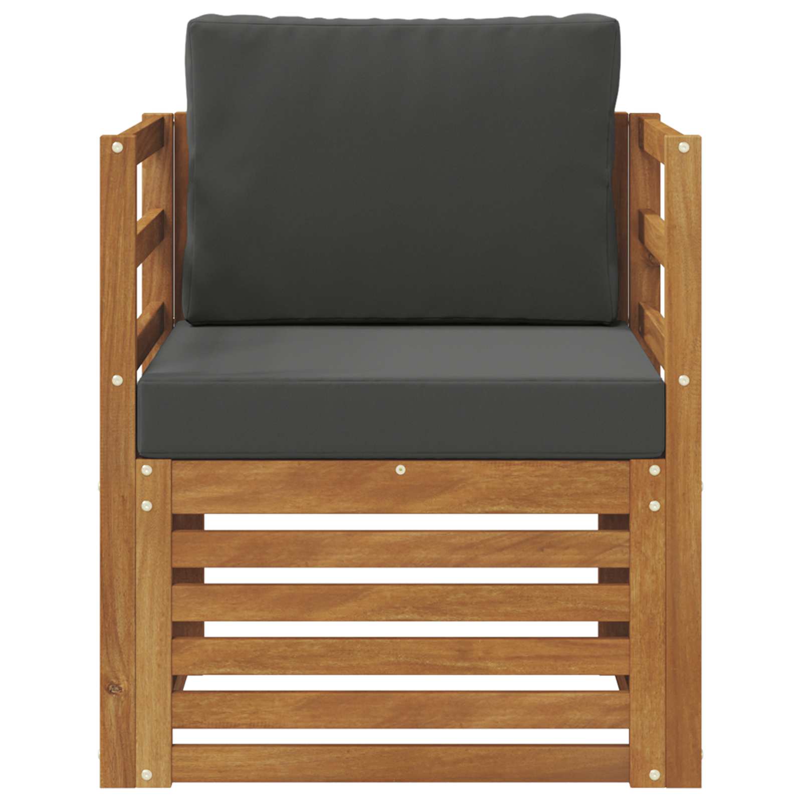 Outdoor-Sofa Massives Akazienholz und Polyester Natur