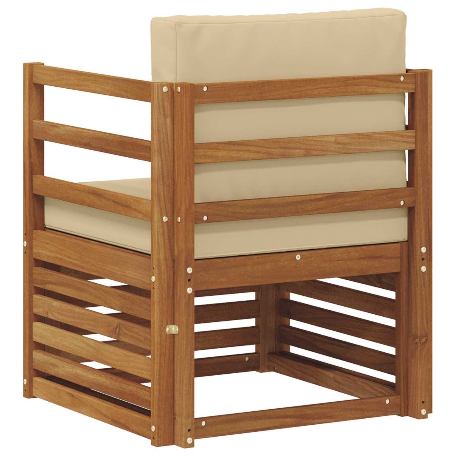 Outdoor-Sofa Massives Akazienholz und Polyester Natur