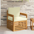 Outdoor-Sofa Massives Akazienholz und Polyester Natur