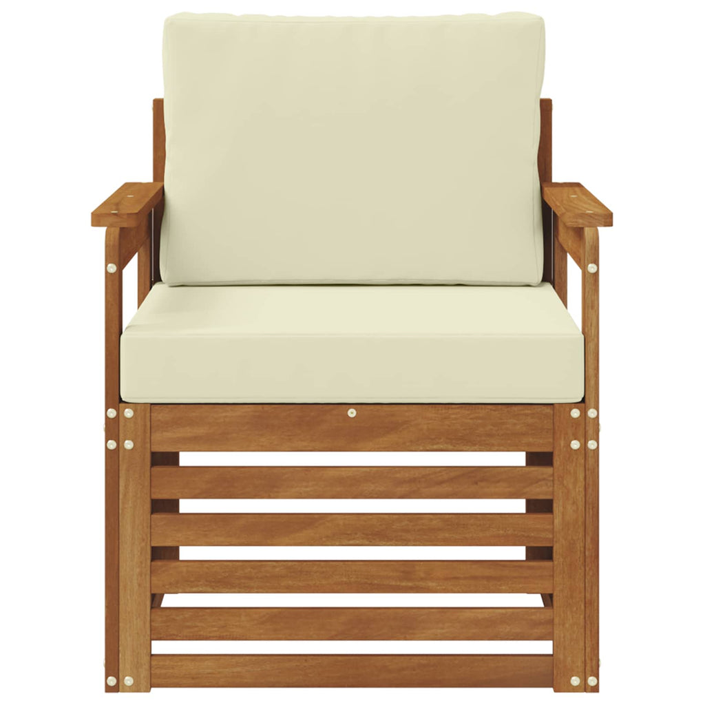 Outdoor-Sofa Massives Akazienholz und Polyester Natur