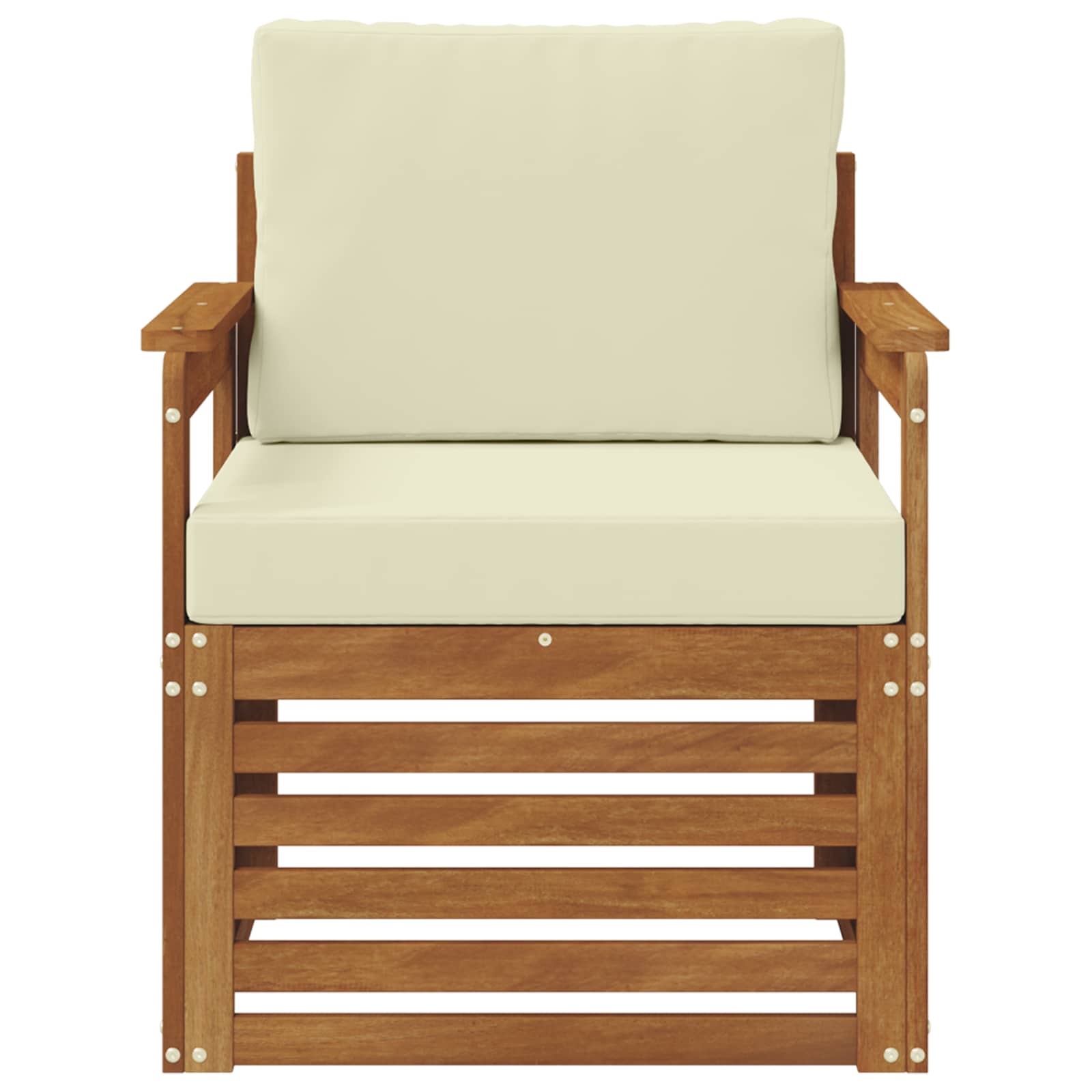 Outdoor-Sofa Massives Akazienholz und Polyester Natur