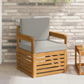 Outdoor-Sofa Massives Akazienholz und Polyester Natur