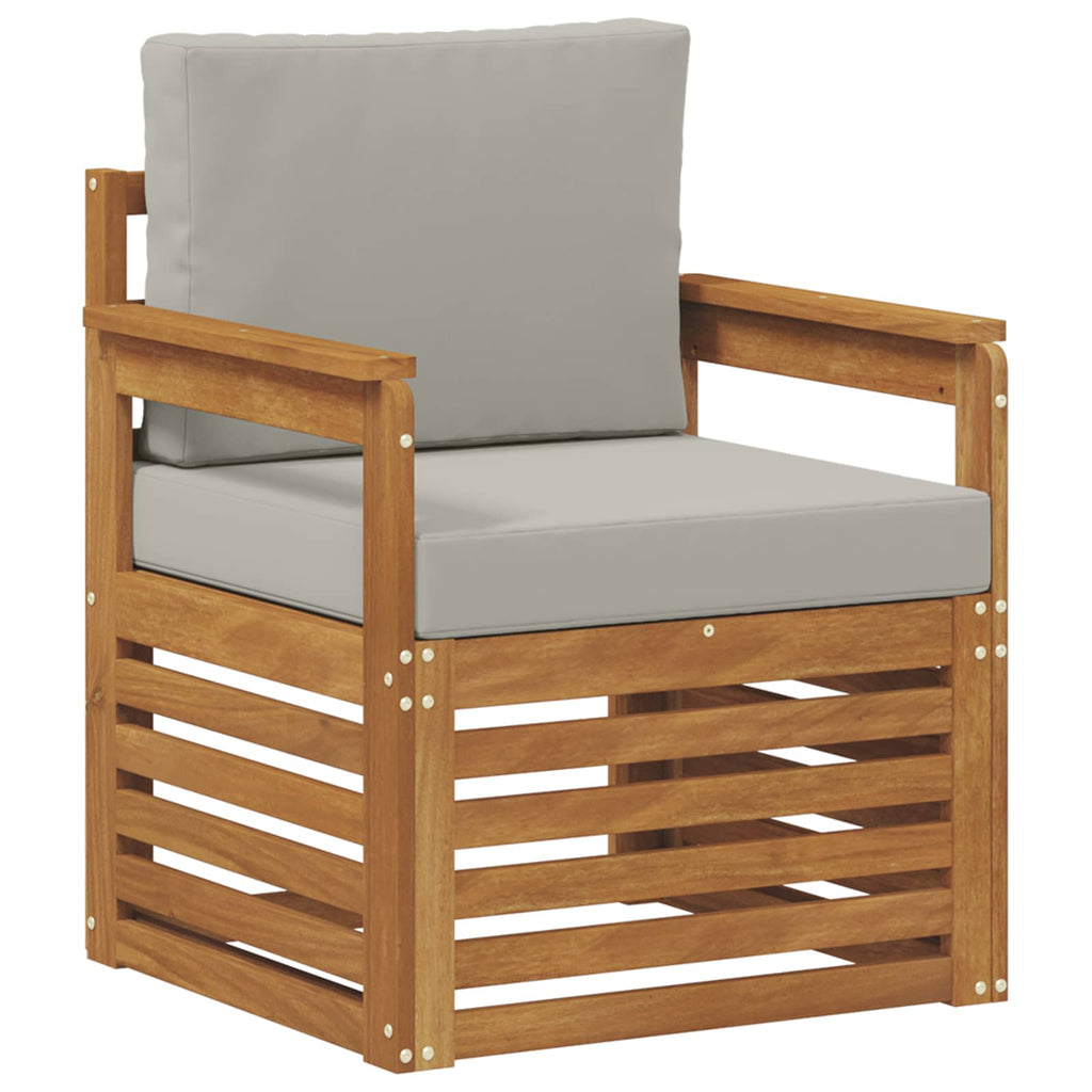 Outdoor-Sofa Massives Akazienholz und Polyester Natur
