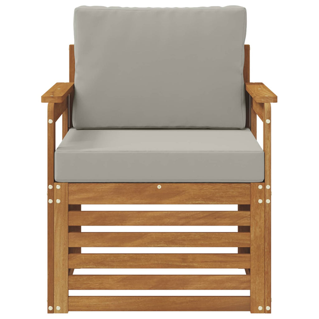Outdoor-Sofa Massives Akazienholz und Polyester Natur
