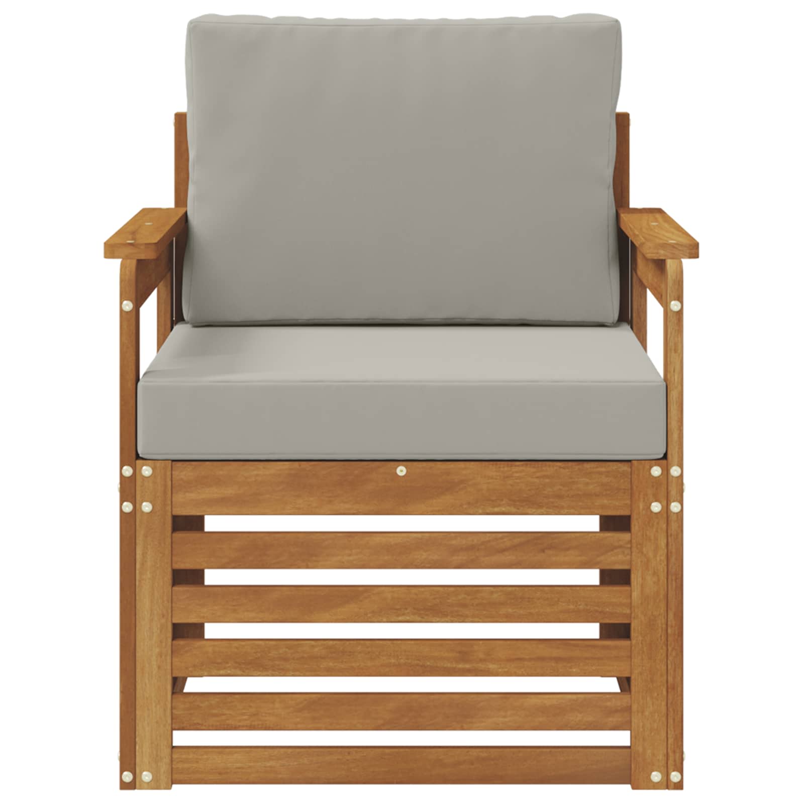Outdoor-Sofa Massives Akazienholz und Polyester Natur