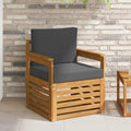 Outdoor-Sofa Massives Akazienholz und Polyester Natur