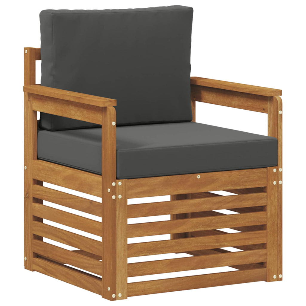 Outdoor-Sofa Massives Akazienholz und Polyester Natur