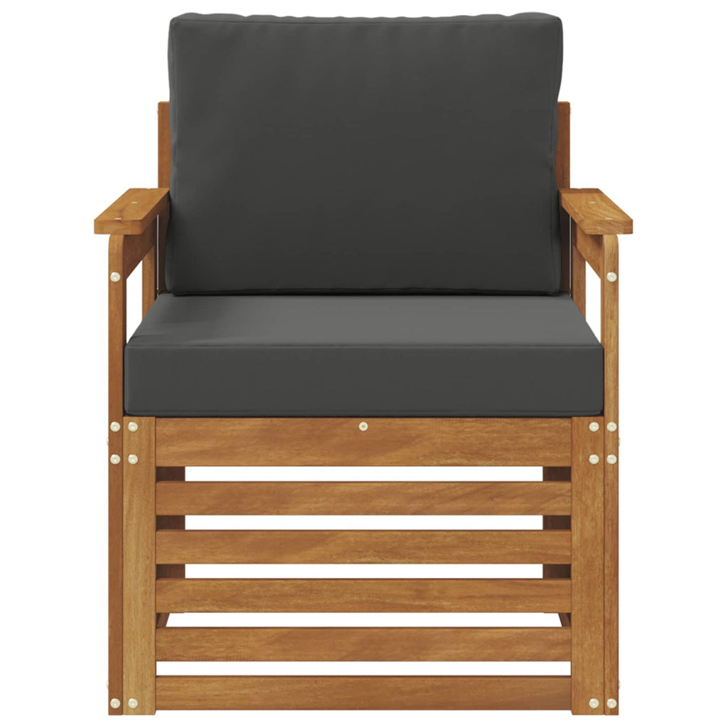 Outdoor-Sofa Massives Akazienholz und Polyester Natur