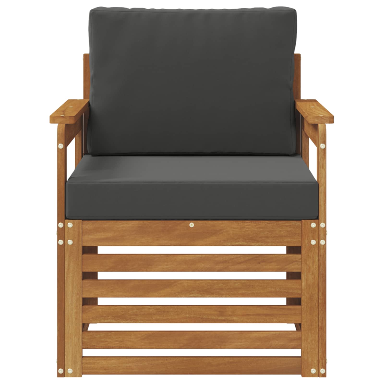 Outdoor-Sofa Massives Akazienholz und Polyester Natur