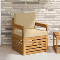 Outdoor-Sofa Massives Akazienholz und Polyester Natur