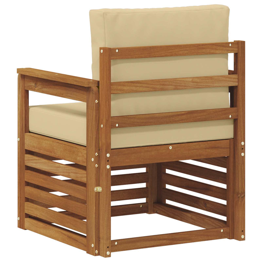 Outdoor-Sofa Massives Akazienholz und Polyester Natur
