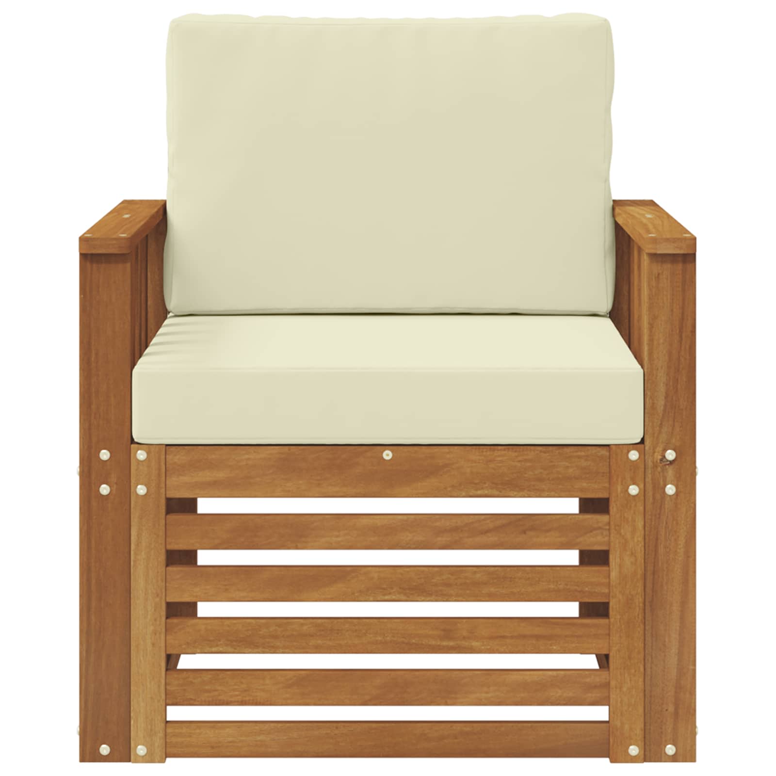 Outdoor-Sofa Massives Akazienholz und Polyester Natur