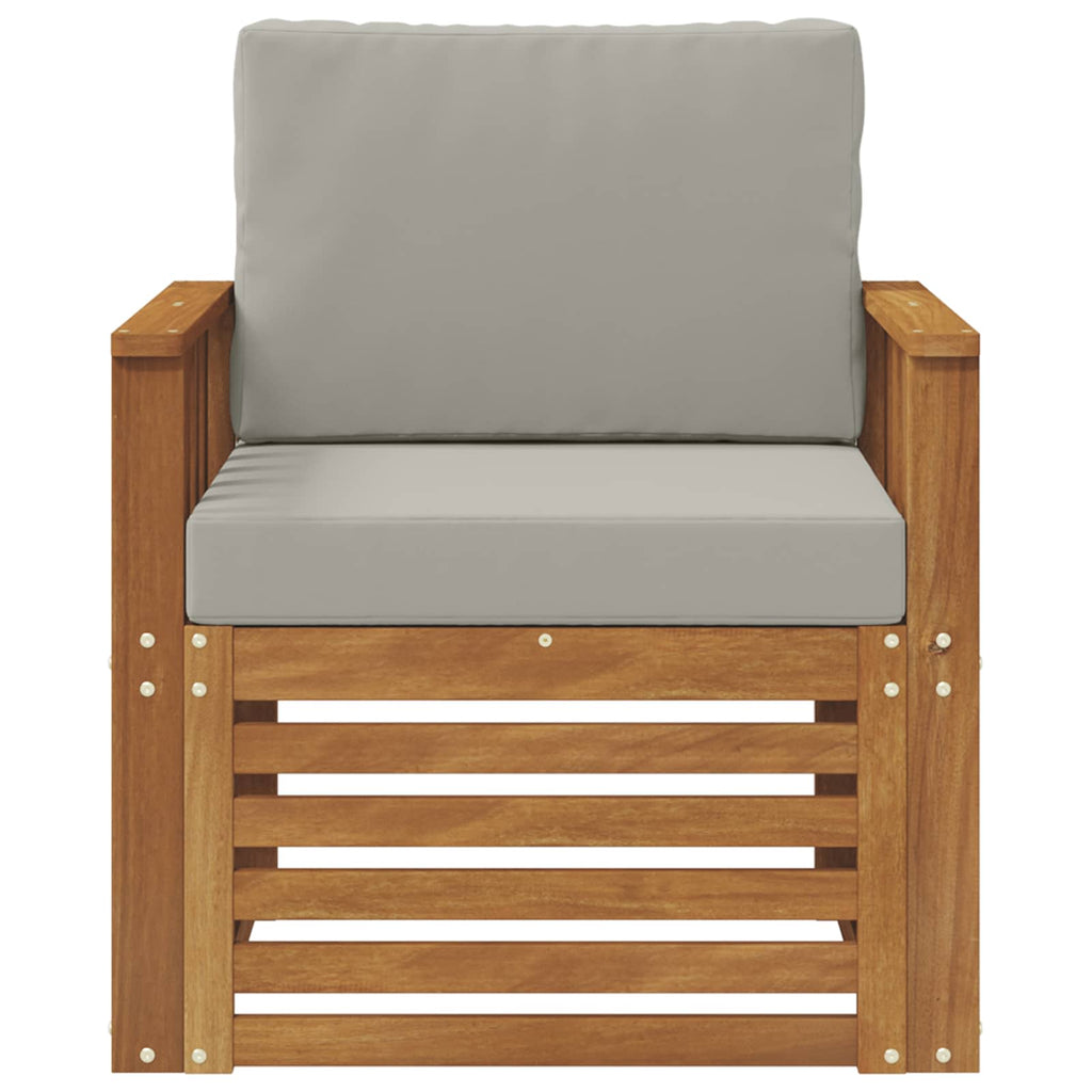 Outdoor-Sofa Massives Akazienholz und Polyester Natur