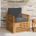 Outdoor-Sofa Massives Akazienholz und Polyester Natur
