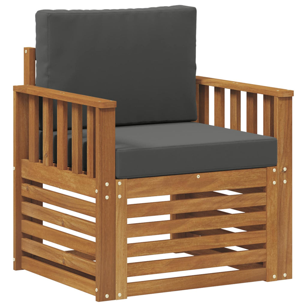 Outdoor-Sofa Massives Akazienholz und Polyester Natur