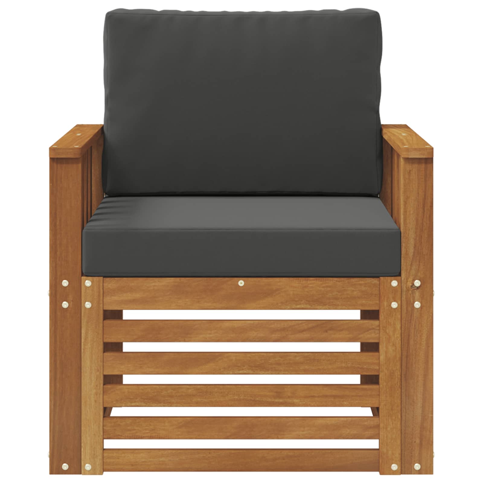 Outdoor-Sofa Massives Akazienholz und Polyester Natur