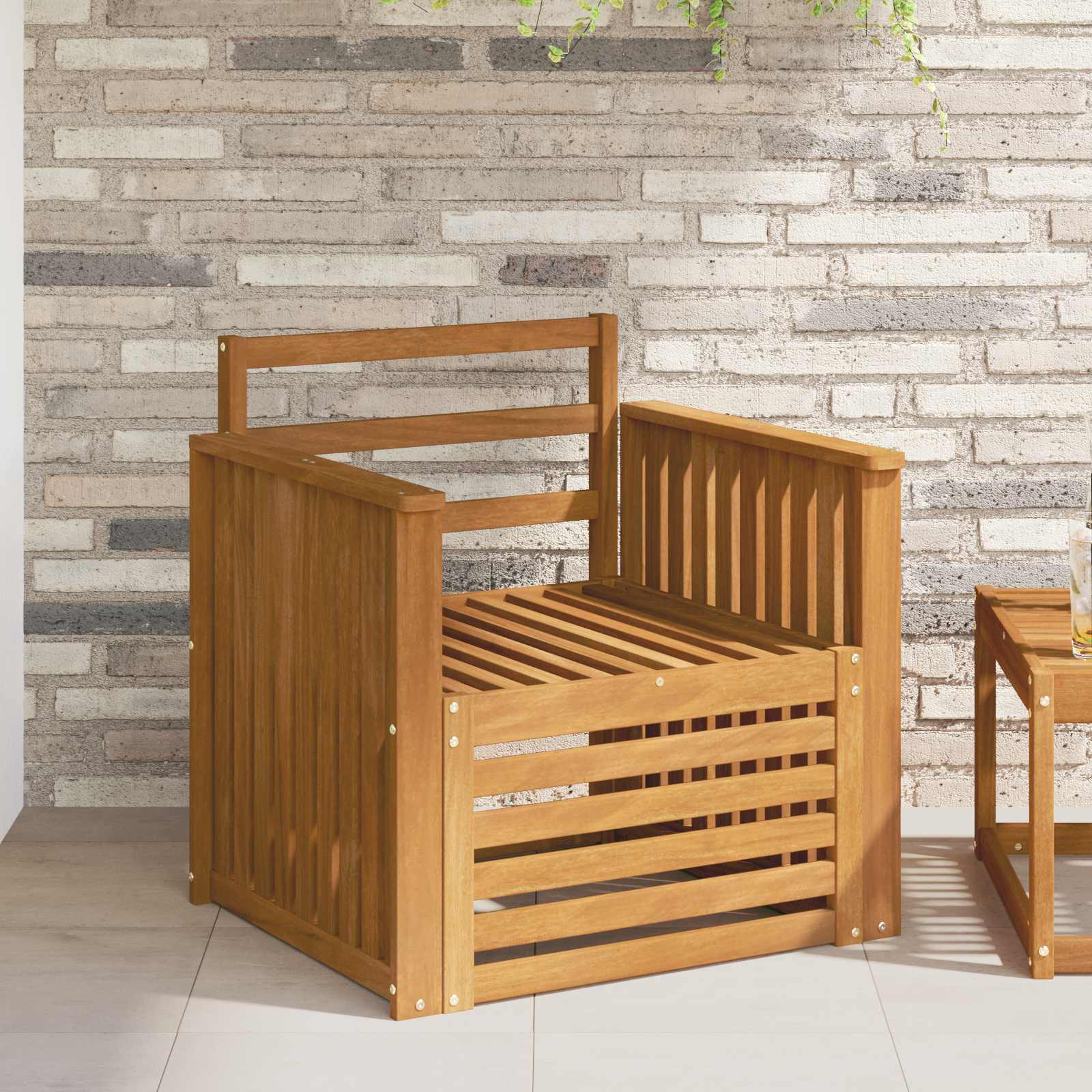 Outdoor-Sofa Massivholz Akazie Natur