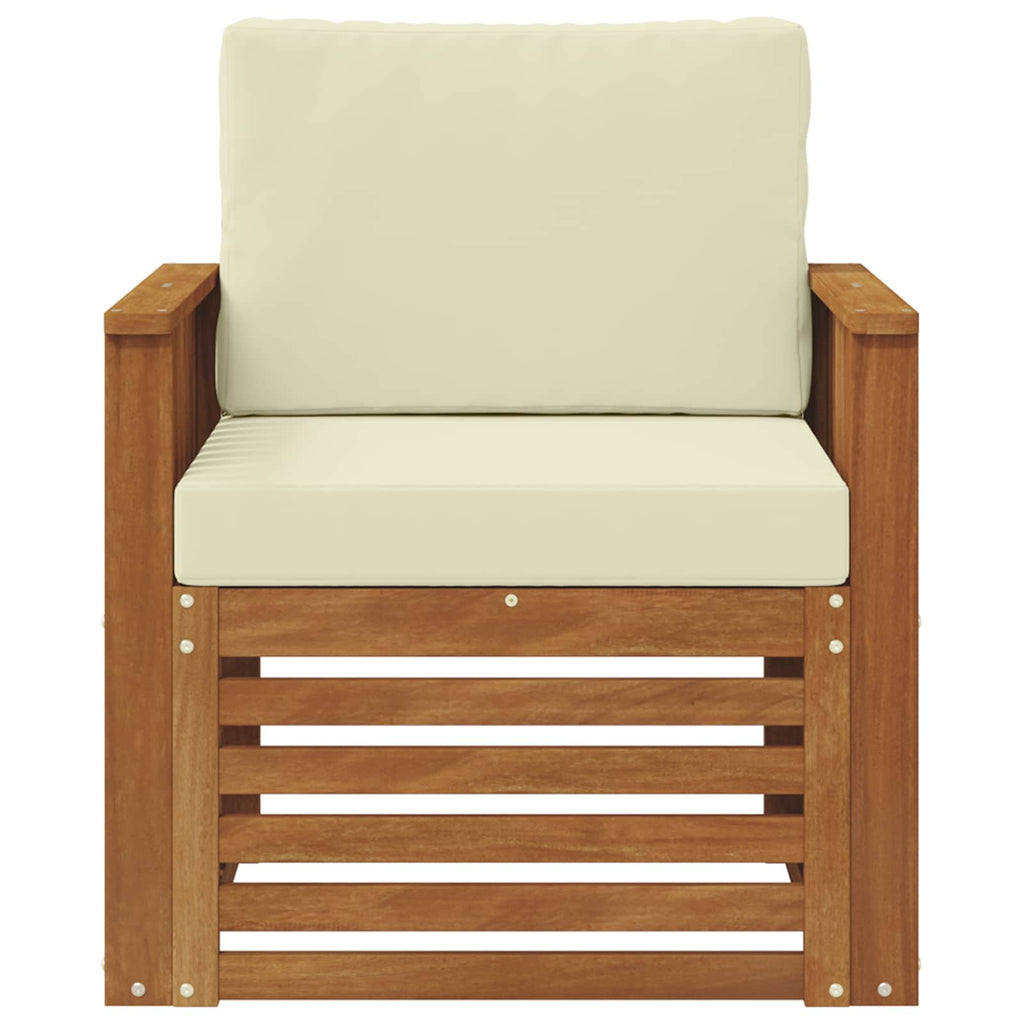 Outdoor-Sofa Massives Akazienholz und Polyester Natur