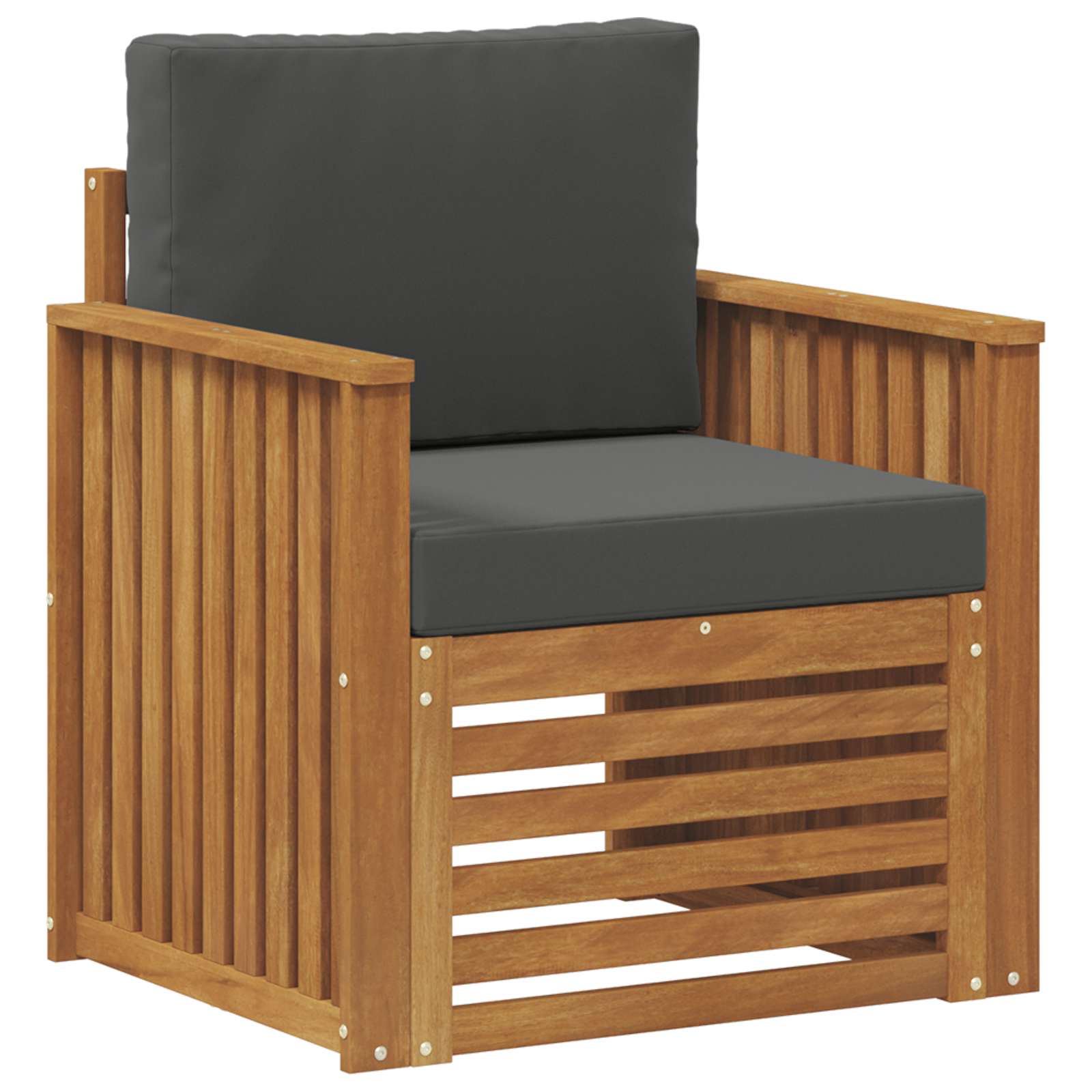 Outdoor-Sofa Massives Akazienholz und Polyester Natur