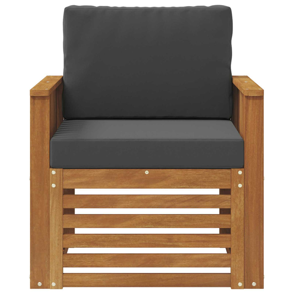 Outdoor-Sofa Massives Akazienholz und Polyester Natur