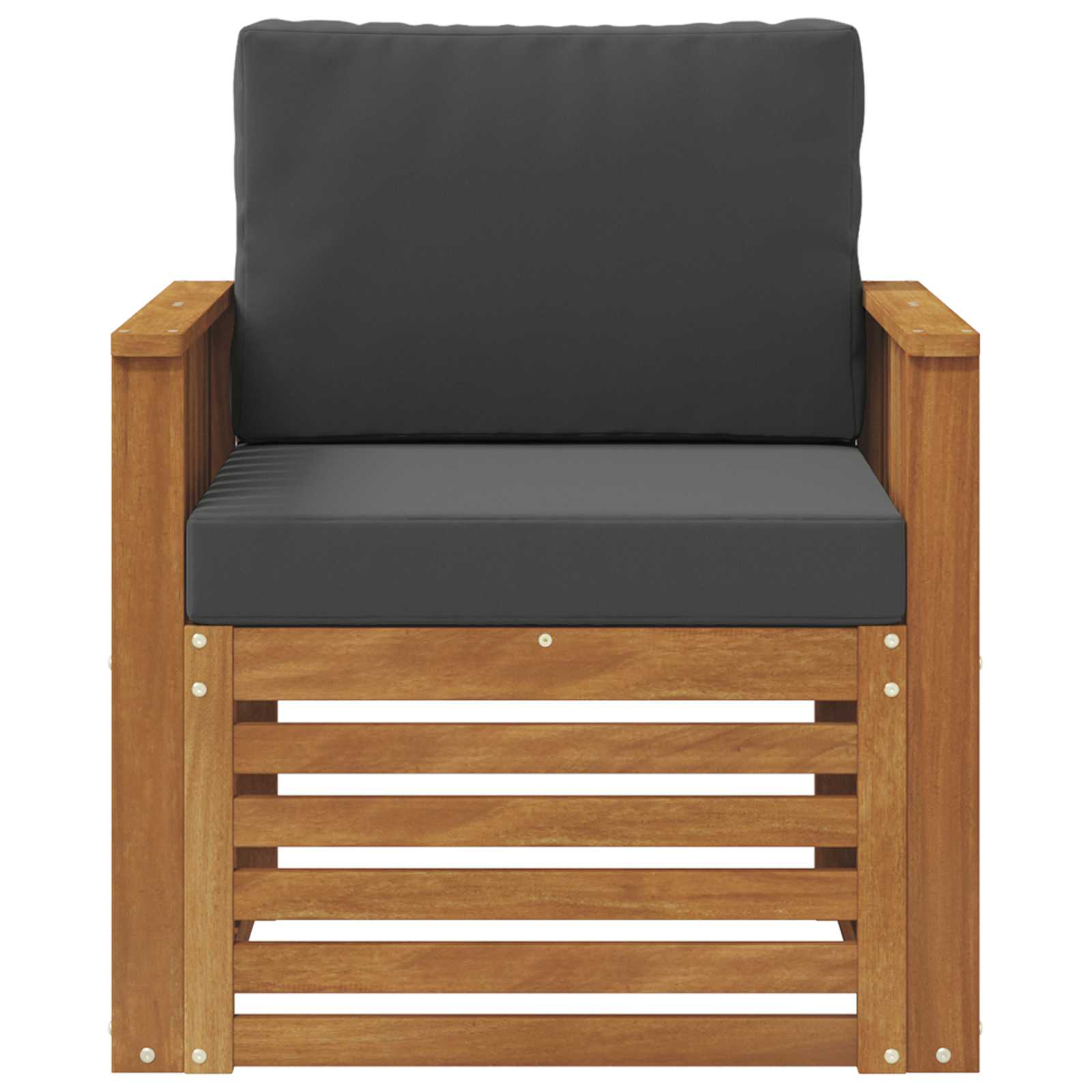 Outdoor-Sofa Massives Akazienholz und Polyester Natur