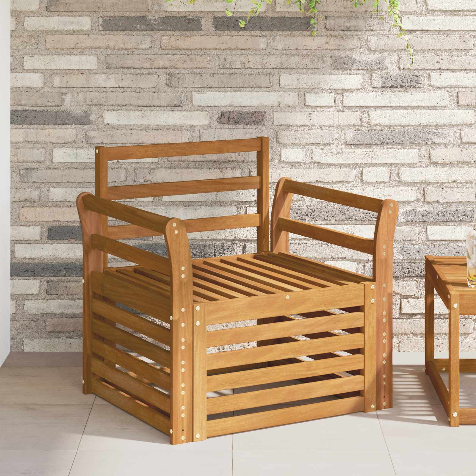 Outdoor-Sofa Massivholz Akazie Natur