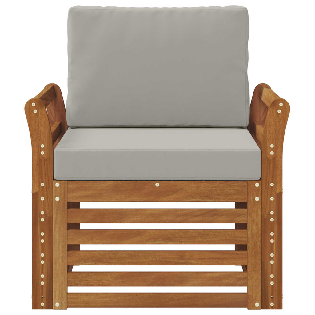 Outdoor-Sofa Massives Akazienholz und Polyester Natur