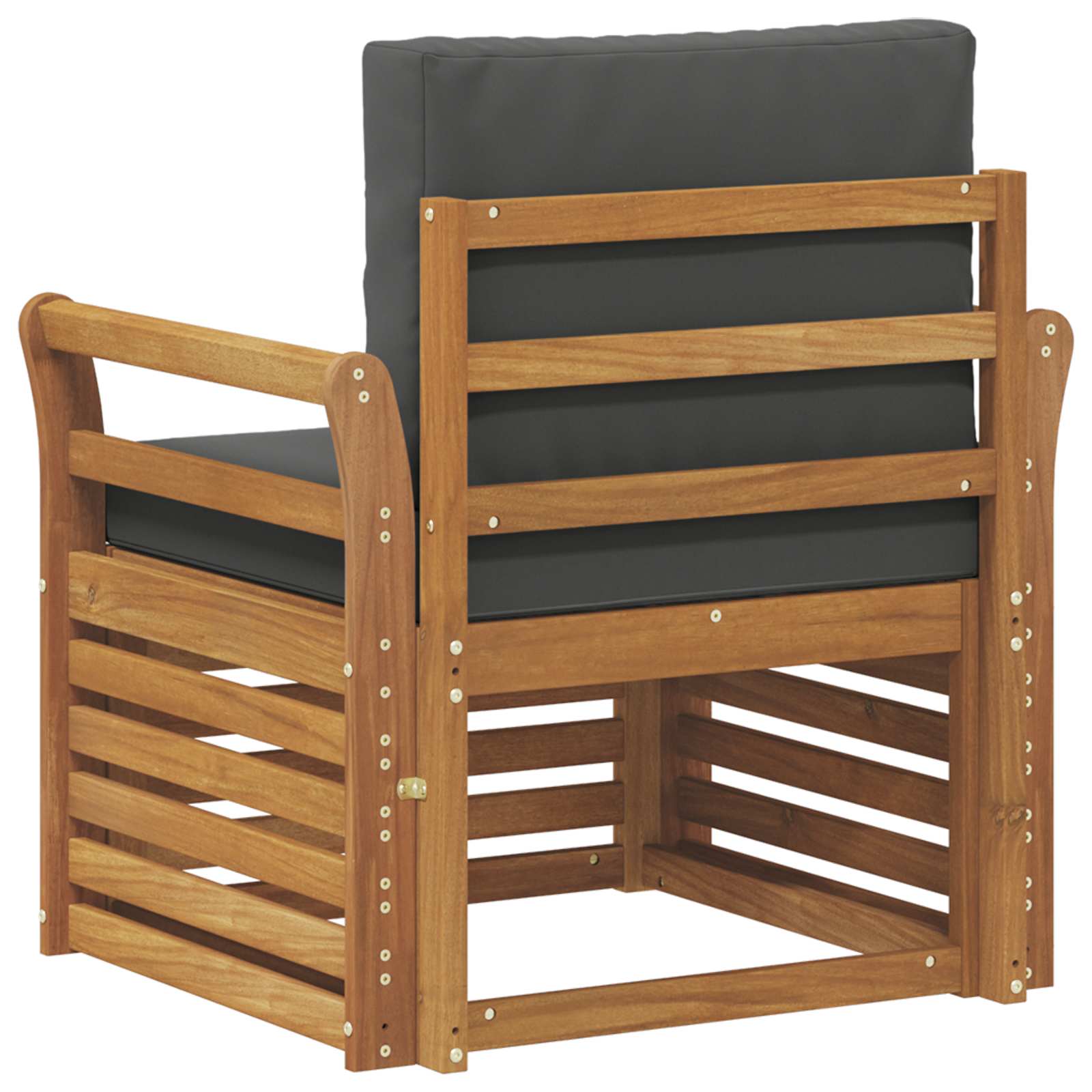 Outdoor-Sofa Massives Akazienholz und Polyester Natur