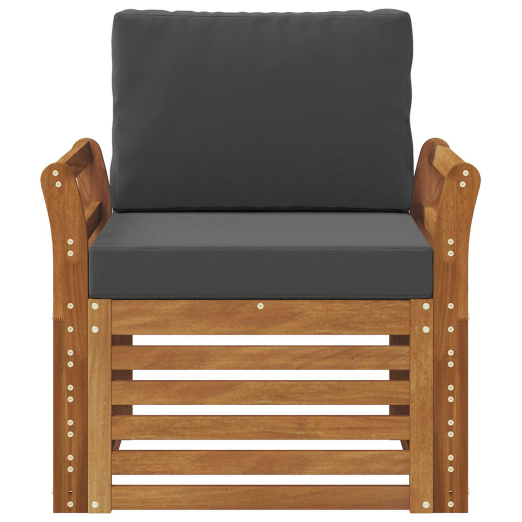 Outdoor-Sofa Massives Akazienholz und Polyester Natur