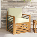 Outdoor-Sofa Massives Akazienholz und Polyester Natur