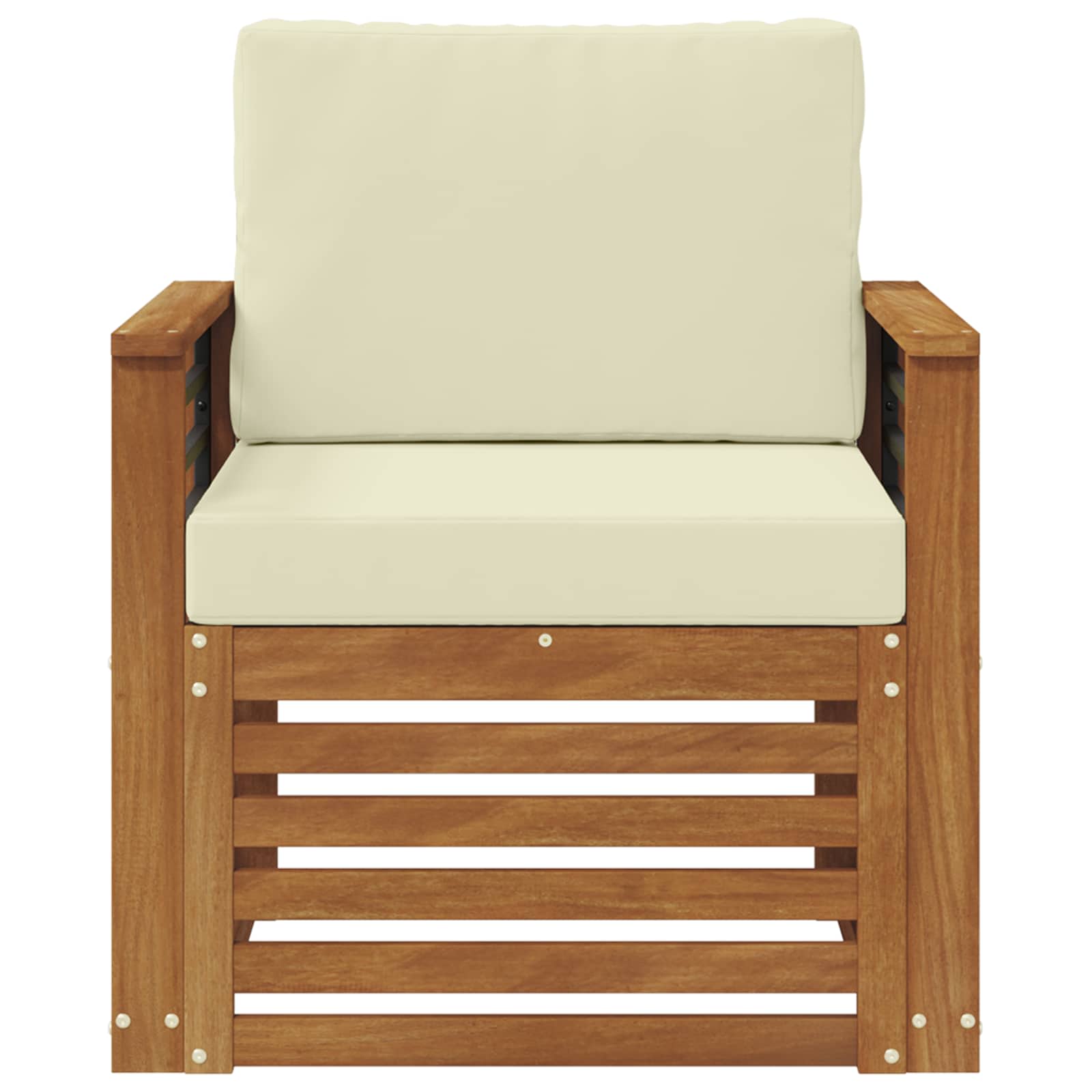 Outdoor-Sofa Massives Akazienholz und Polyester Natur