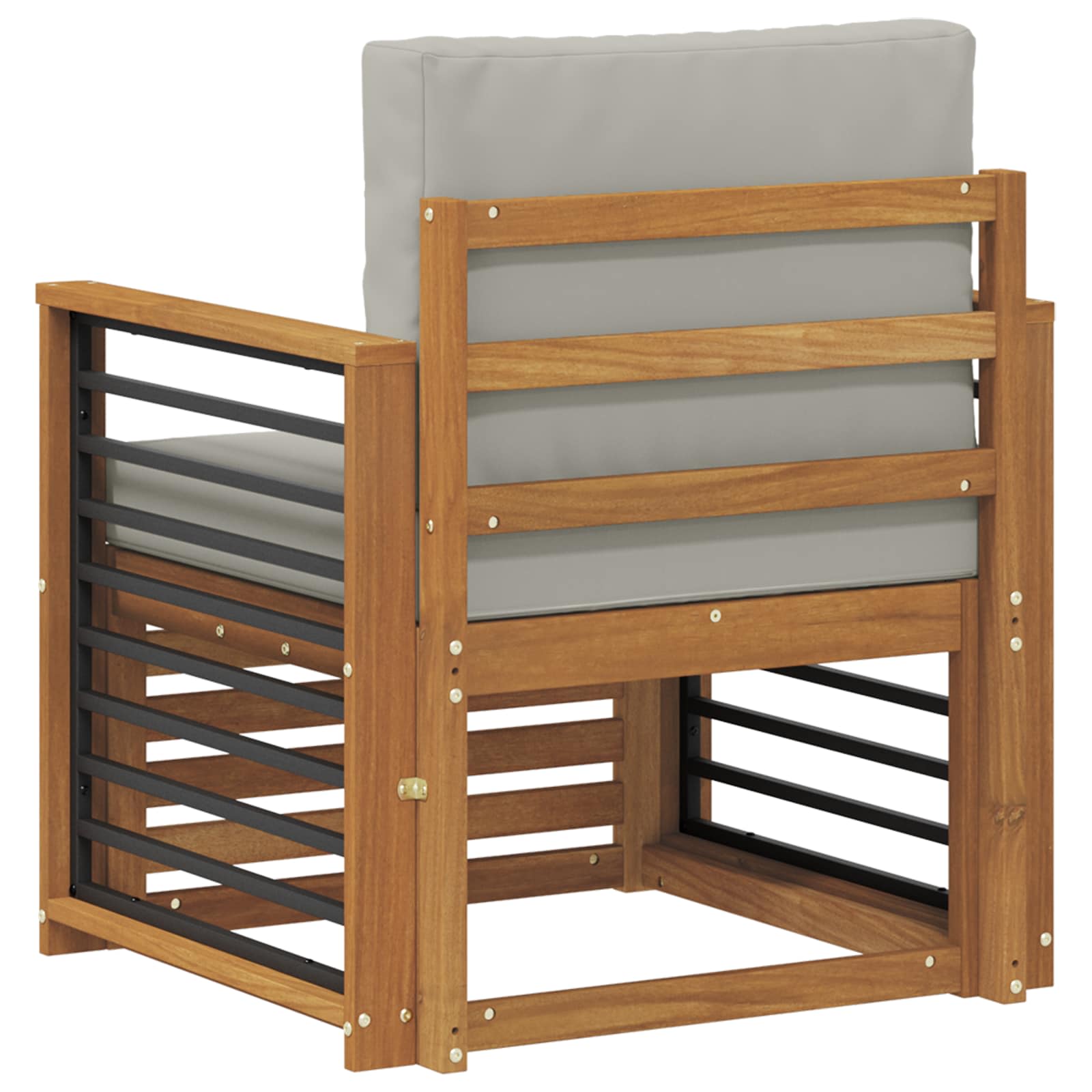 Outdoor-Sofa Massives Akazienholz und Polyester Natur