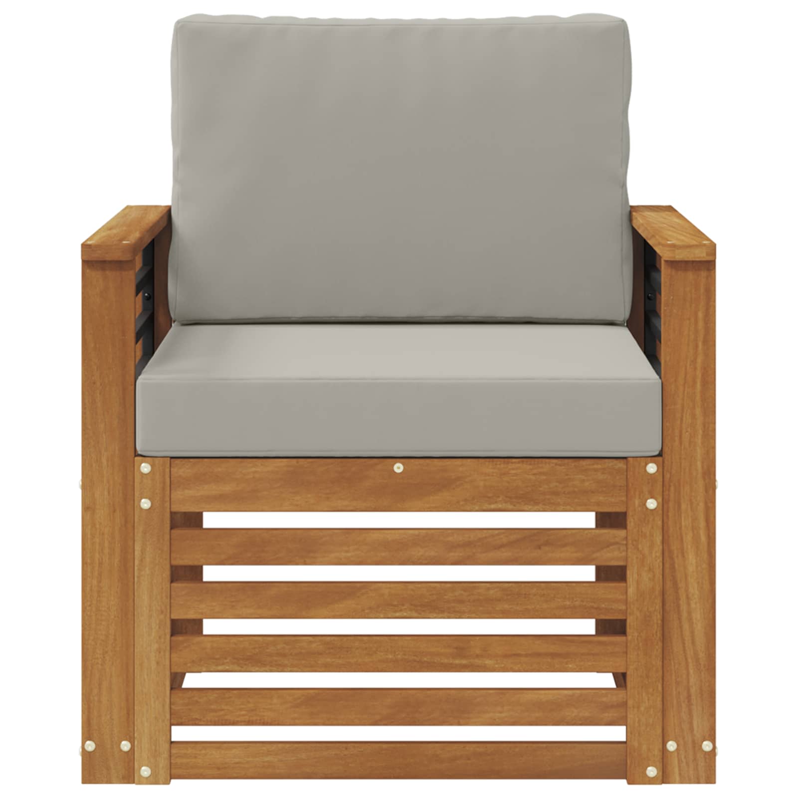 Outdoor-Sofa Massives Akazienholz und Polyester Natur
